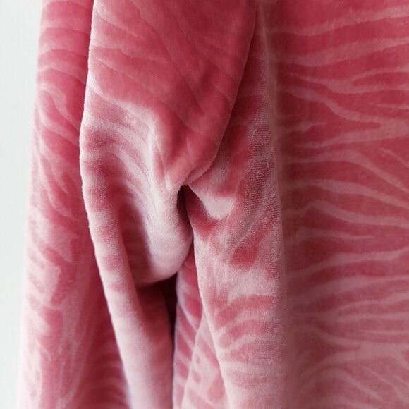 NWOT Traffic People Velour Velvet Jacquard Pink Shift Dress Zippered Back Zebra - Picture 16 of 16